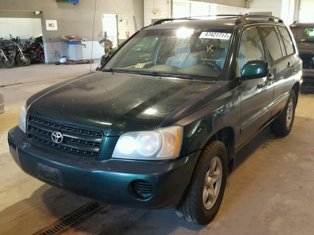 JTEGD21A530063472 - 2003 TOYOTA HIGHLANDER GREEN photo 2