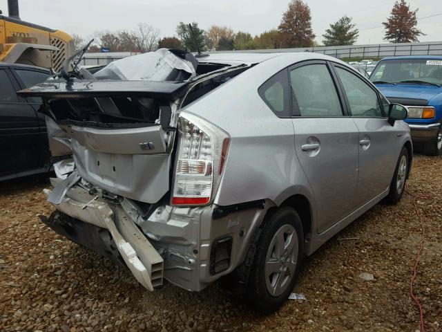 JTDKN3DU4B5310635 - 2011 TOYOTA PRIUS SILVER photo 4