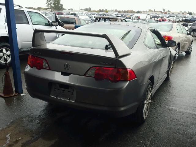 JH4DC530X4S019794 - 2004 ACURA RSX TYPE-S GRAY photo 4