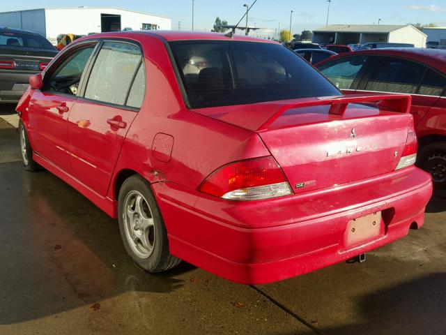 JA3AJ86E43U070437 - 2003 MITSUBISHI LANCER OZ RED photo 3