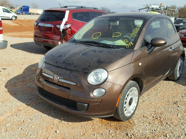 3C3CFFARXDT742849 - 2013 FIAT 500 POP BROWN photo 2