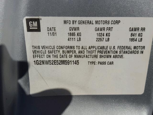 1G2NF52E94M701228 - 2004 PONTIAC GRAND AM S ვერცხლისფერი ფოტო 10
