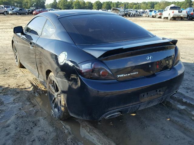 KMHHM66D68U289843 - 2008 HYUNDAI TIBURON GS BLACK photo 3