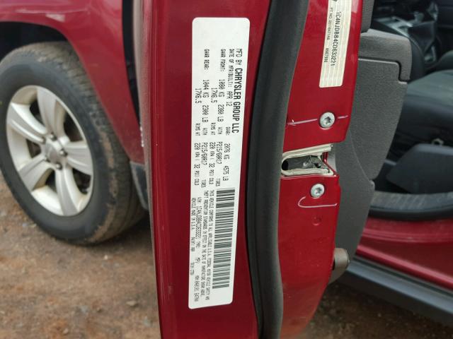 1C4NJDBB4CD633221 - 2012 JEEP COMPASS SP RED photo 10