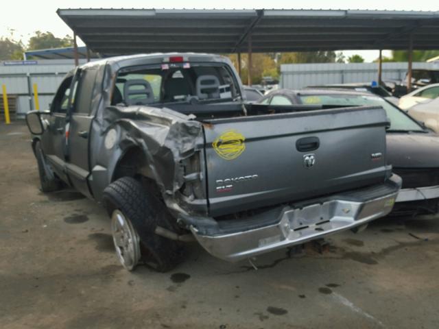 1D7HE48N45S131252 - 2005 DODGE DAKOTA QUA GRAY photo 3