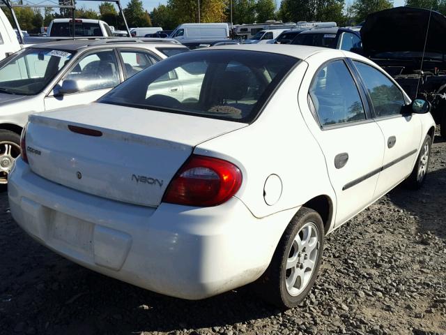 1B3ES26CX4D557866 - 2004 DODGE NEON BASE WHITE photo 4