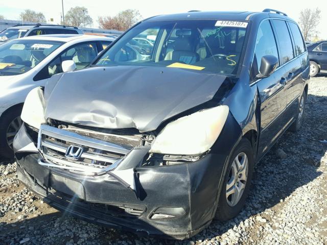 5FNRL38737B433681 - 2007 HONDA ODYSSEY EX BLUE photo 2