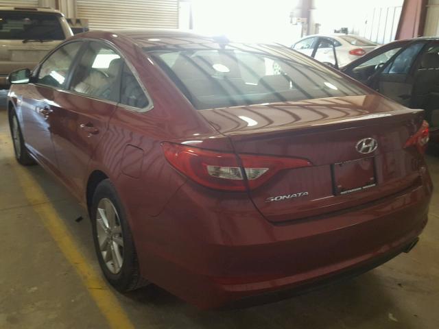 5NPE24AF2GH359356 - 2016 HYUNDAI SONATA SE MAROON photo 3