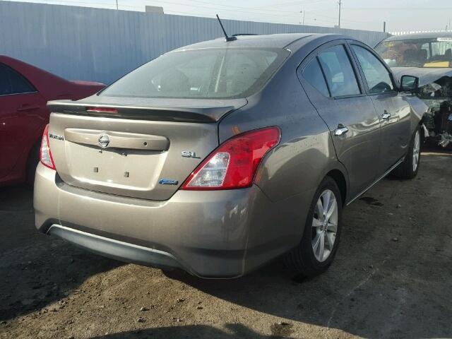 3N1CN7AP4FL800463 - 2015 NISSAN VERSA S BROWN photo 4