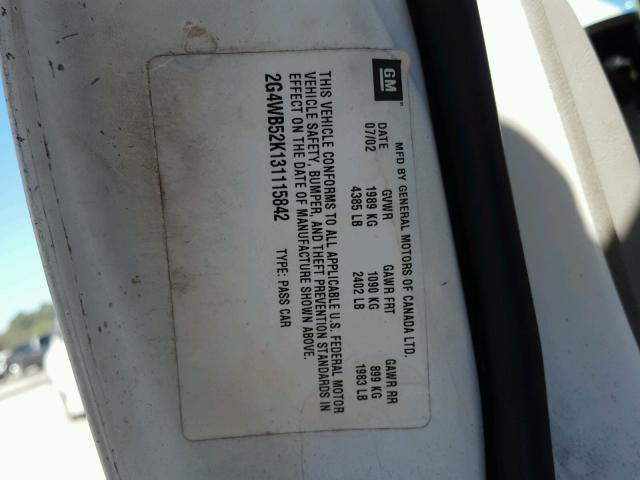 2G4WB52K131115842 - 2003 BUICK REGAL LS 白色 照片 10