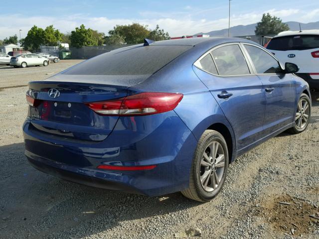 5NPD84LFXHH062750 - 2017 HYUNDAI ELANTRA SE BLUE photo 4