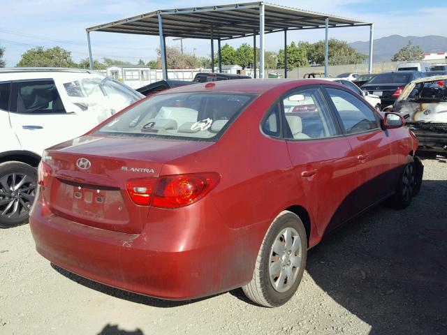 KMHDU46D58U299248 - 2008 HYUNDAI ELANTRA GL RED photo 4