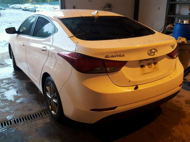 5NPDH4AE2EH516978 - 2014 HYUNDAI ELANTRA SE WHITE photo 3