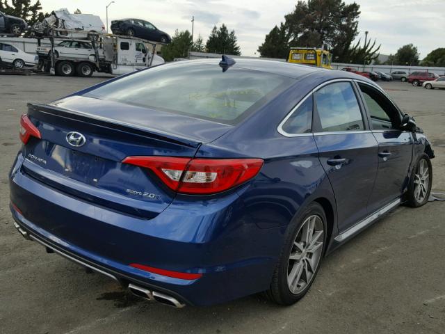 5NPE34AB0HH578019 - 2017 HYUNDAI SONATA SPO BLUE photo 4