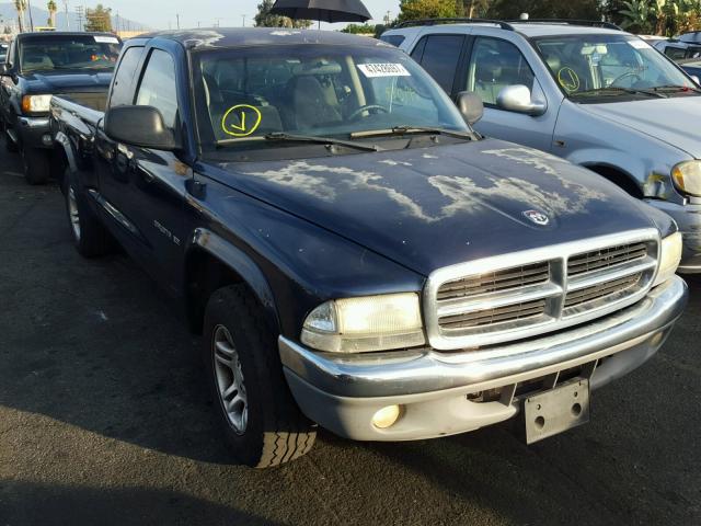 1B7GL42N22S642653 - 2002 DODGE DAKOTA SLT BLUE photo 1