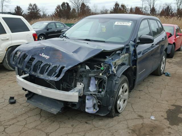 1C4PJLAB3EW301699 - 2014 JEEP CHEROKEE S BLUE photo 2