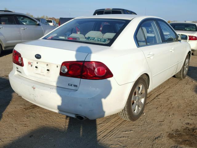 KNAGE124585192419 - 2008 KIA OPTIMA LX WHITE photo 4