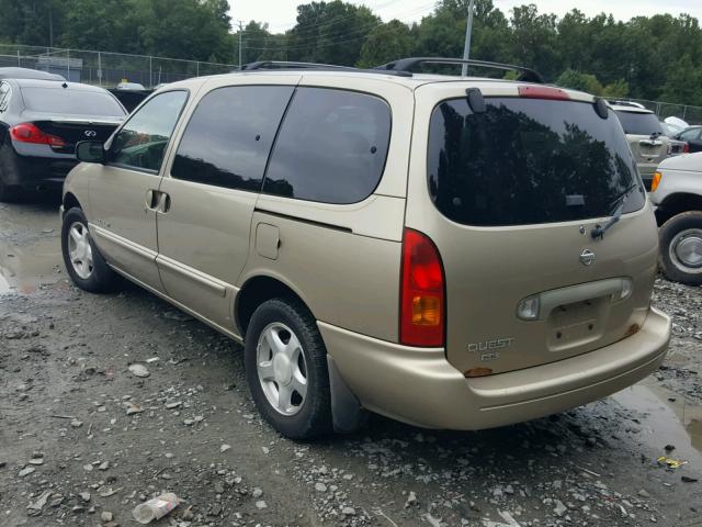 4N2XN11T9XD820186 - 1999 NISSAN QUEST SE GOLD photo 3