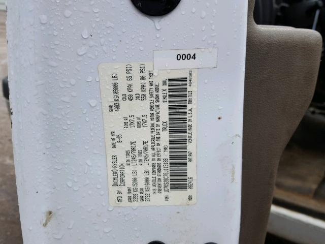 1D7KS28C76J113188 - 2006 DODGE RAM 2500 S WHITE photo 10