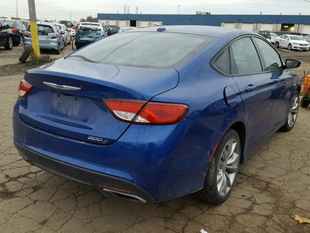 1C3CCCBB3FN737228 - 2015 CHRYSLER 200 S BLUE photo 4