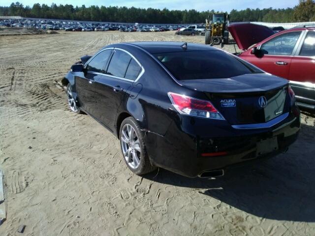 19UUA9F7XCA005942 - 2012 ACURA TL BLACK photo 3