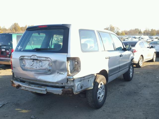 2HKYF18104H501886 - 2004 HONDA PILOT LX SILVER photo 4