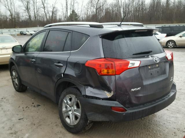 JTMBFREV1DD031899 - 2013 TOYOTA RAV4 LE GRAY photo 3