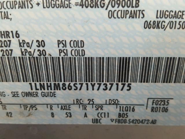 1LNHM86S71Y737175 - 2001 LINCOLN LS 银色 照片 10