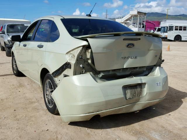 1FAHP3FN9BW150732 - 2011 FORD FOCUS SE GREEN photo 3