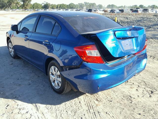 19XFB2E59CE032297 - 2012 HONDA CIVIC LX BLUE photo 3