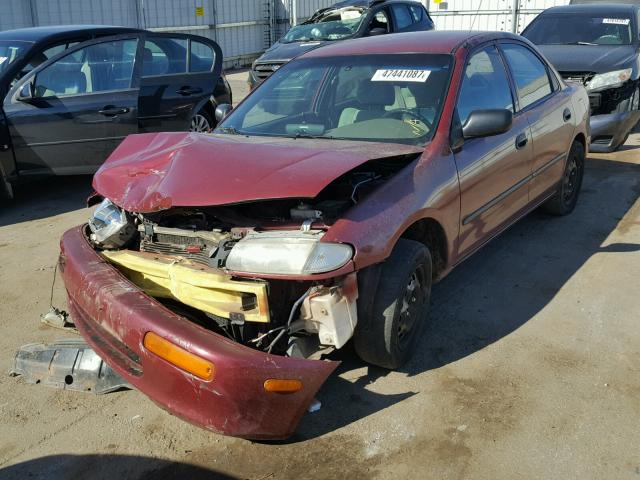 JM1BB1415T0361076 - 1996 MAZDA PROTEGE DX BURGUNDY photo 2