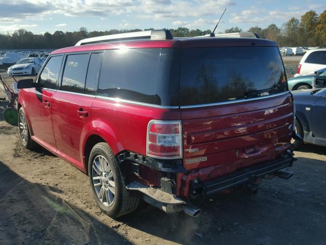 2FMHK6C89EBD03068 - 2014 FORD FLEX SEL BURGUNDY photo 3