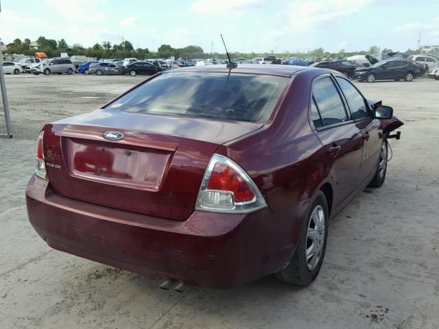 3FAHP06Z47R272698 - 2007 FORD FUSION S BURGUNDY photo 4