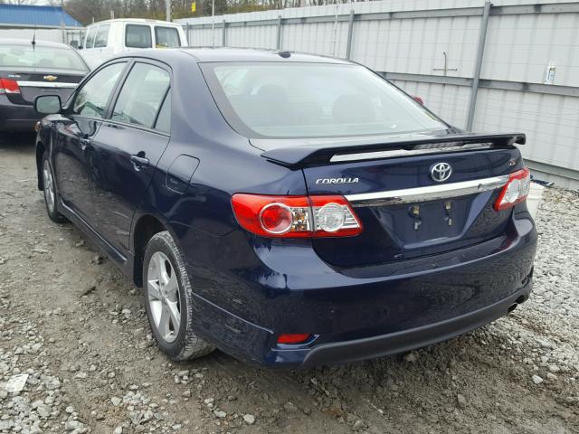 2T1BU4EE7BC651532 - 2011 TOYOTA COROLLA BA BLUE photo 3