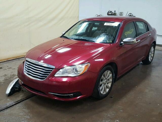 1C3CCBCG0DN525985 - 2013 CHRYSLER 200 LIMITE MAROON photo 2