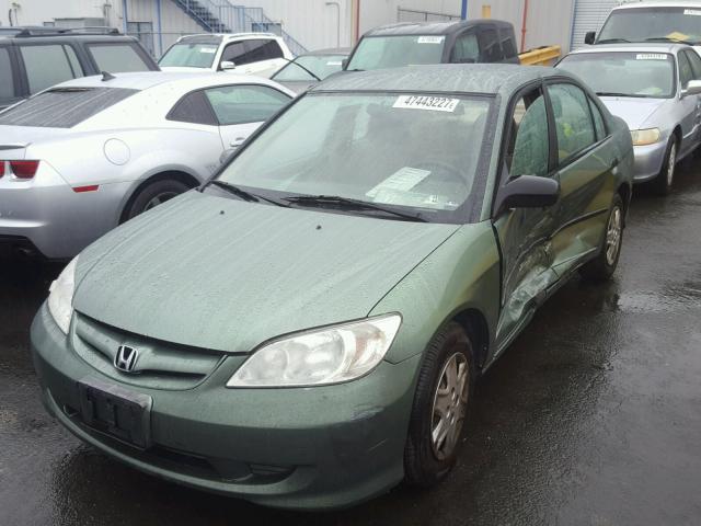 2HGES16304H626710 - 2004 HONDA CIVIC DX V GREEN photo 2