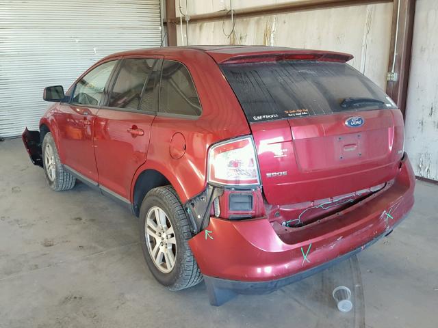 2FMDK38C87BB68078 - 2007 FORD EDGE SEL RED photo 3