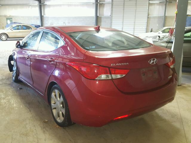 KMHDH4AE9CU310913 - 2012 HYUNDAI ELANTRA GL RED photo 3