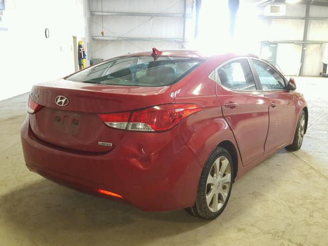 KMHDH4AE9CU310913 - 2012 HYUNDAI ELANTRA GL RED photo 4