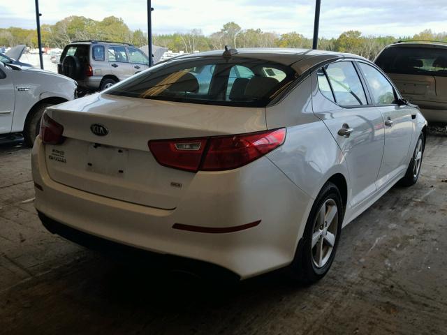 KNAGM4A76F5526664 - 2015 KIA OPTIMA LX WHITE photo 4