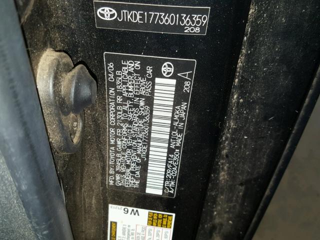 JTKDE177360136359 - 2006 TOYOTA SCION TC 黑色 照片 10