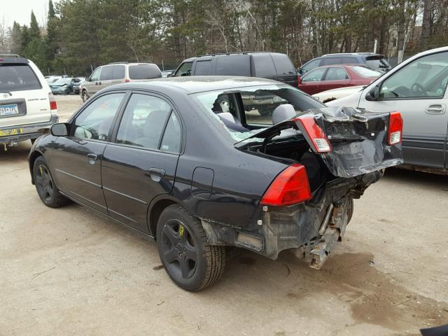 1HGES26765L005467 - 2005 HONDA CIVIC EX BLACK photo 3