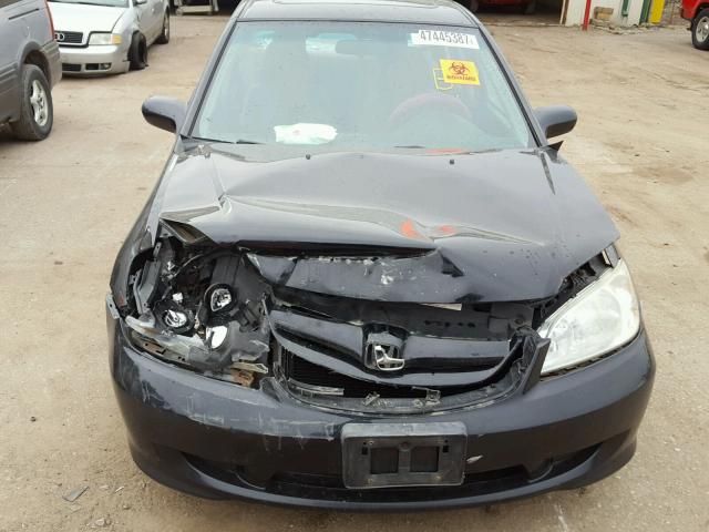 1HGES26765L005467 - 2005 HONDA CIVIC EX BLACK photo 9