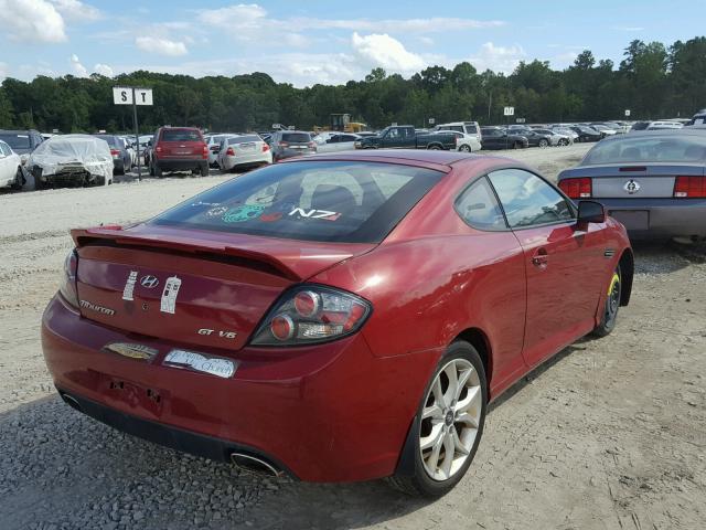 KMHHN66F37U250091 - 2007 HYUNDAI TIBURON GT BURGUNDY photo 4