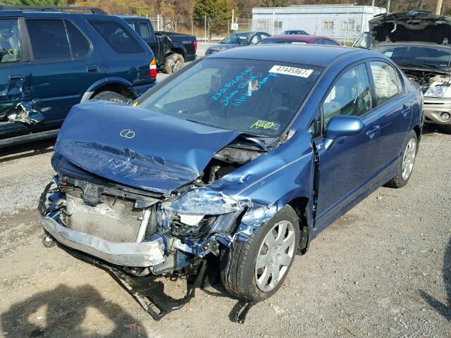 2HGFA16508H526864 - 2008 HONDA CIVIC LX BLUE photo 2