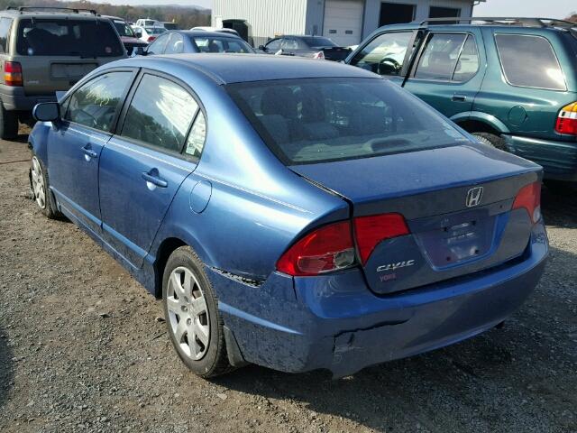 2HGFA16508H526864 - 2008 HONDA CIVIC LX BLUE photo 3