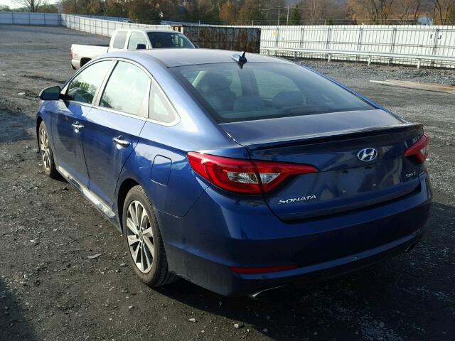 5NPE34AF5FH083511 - 2015 HYUNDAI SONATA SPO BLUE photo 3