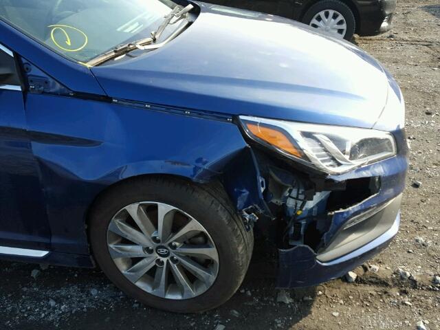 5NPE34AF5FH083511 - 2015 HYUNDAI SONATA SPO BLUE photo 9