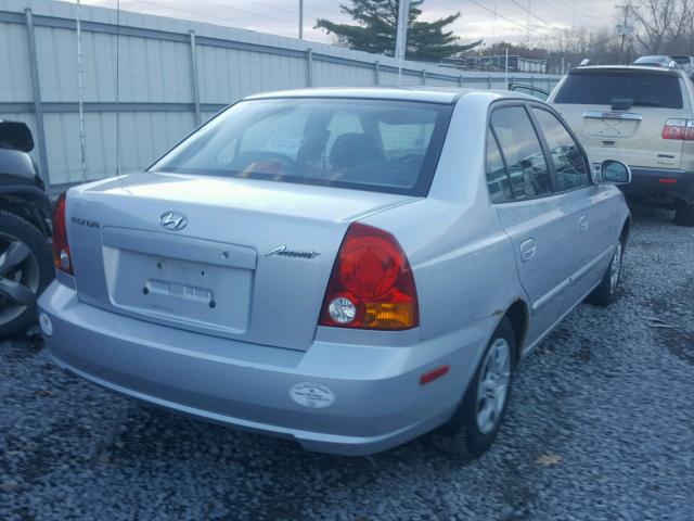 KMHCG45CX5U656091 - 2005 HYUNDAI ACCENT GL SILVER photo 4