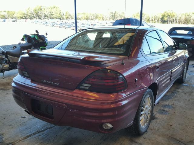 1G2NF52T41M659125 - 2001 PONTIAC GRAND AM S BURGUNDY photo 4